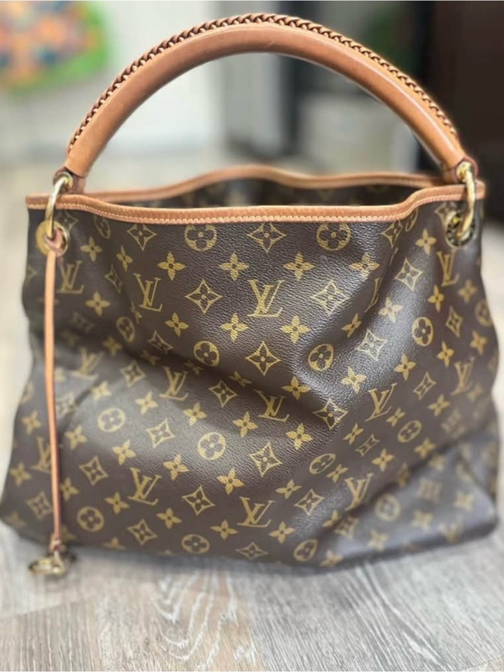 Louis Vuitton Brown Monogram Canvas Hobo Shoulder Bag with Vachetta Handle - Picture 2 of 10